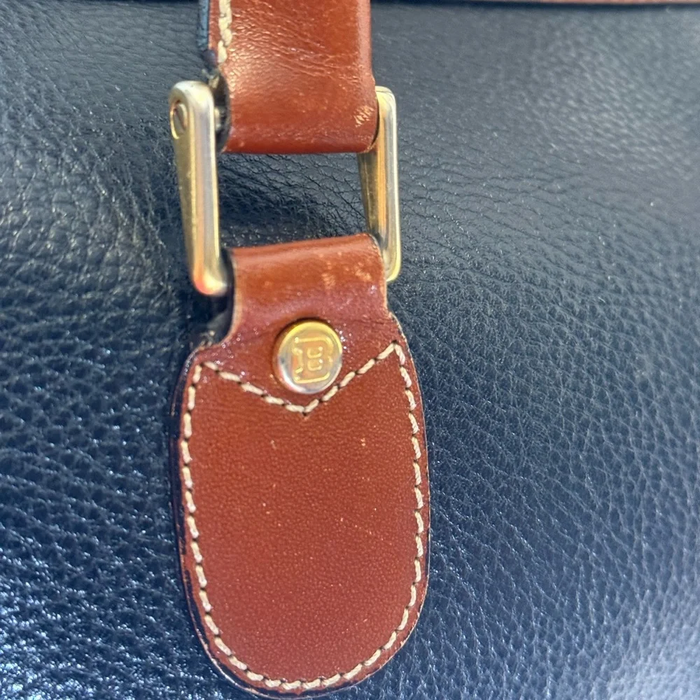 Leather Two-Tone Black and Brown Men's Satchel Bag - Picture 9 of 16